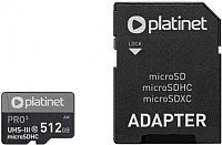 Карта памяти Platinet Pro 3 microSDXC 512GB (Class10) A2 / PMMSDX512UIII