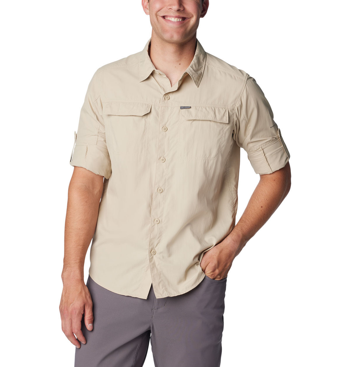 Рубашка мужская Columbia Silver Ridge 2.0 Long Sleeve Shirt бежевый 1839311-160 - фото 1 - id-p225984634