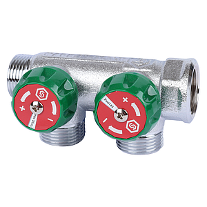 STOUT коллектор регулирующий 3/4", 2 отвода 3/4" ЕК