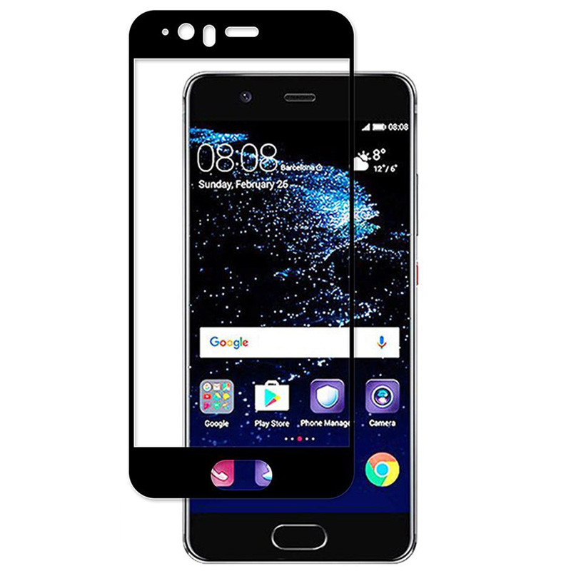 Защитное стекло для Huawei P10 с полной проклейкой (Full Screen), черное - фото 1 - id-p226061217