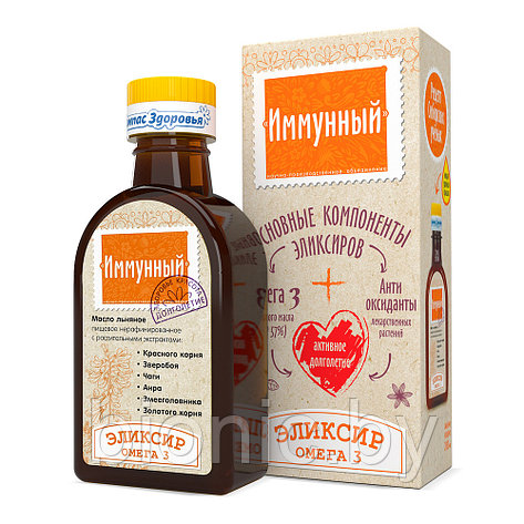 Масло льняное с раст. экстрактами "Эликсир Иммунный", Компас здоровья,200 мл, фото 2