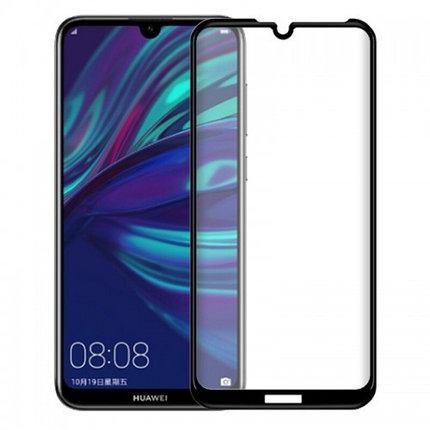 Защитное стекло для Huawei Y6S (MRD-LX1F) c полной проклейкой (Full Screen), черное, фото 2