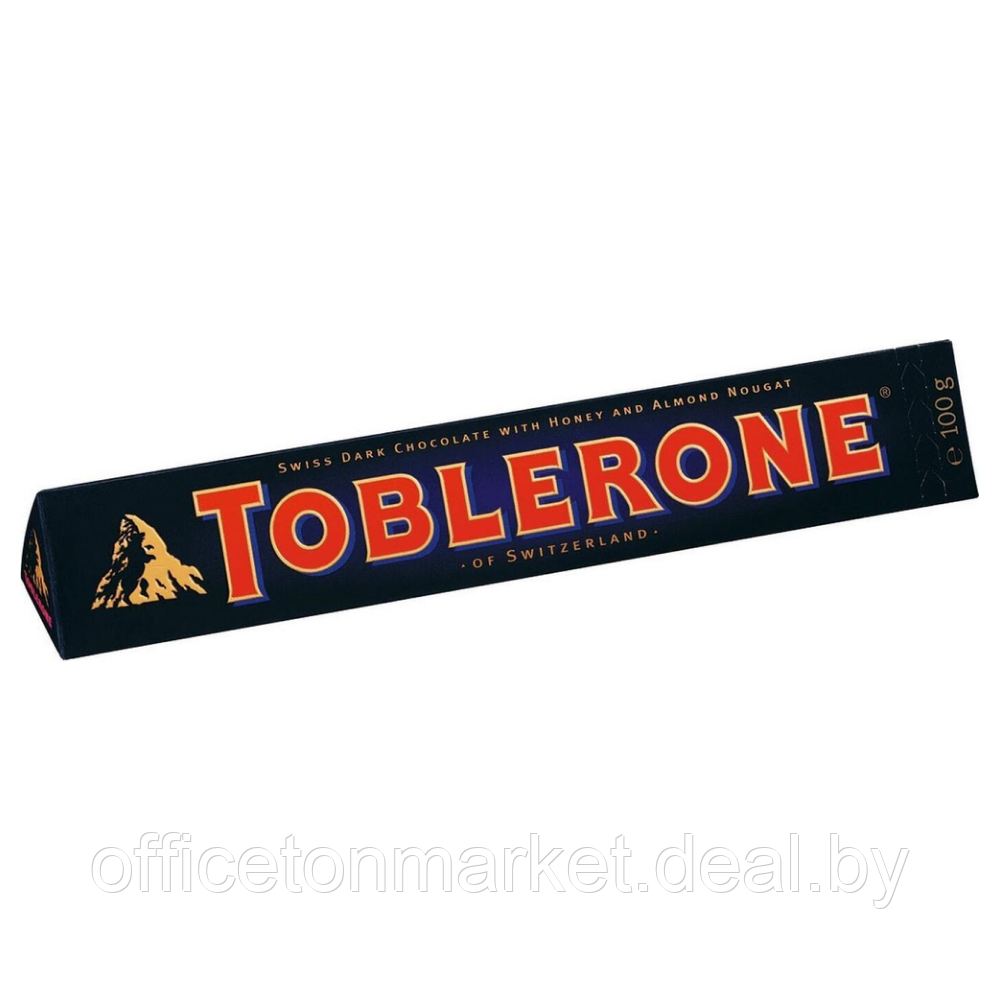 Шоколад темный "Toblerone", 100 г, с медово-миндальной нугой - фото 1 - id-p221561865
