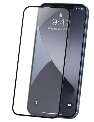 Защитное стекло для Apple iPhone 12 с полной проклейкой (Full Screen), черное, фото 2