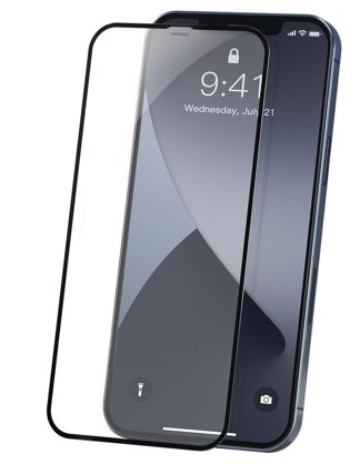 Защитное стекло для Apple iPhone 12 Pro с полной проклейкой (Full Screen), черное, фото 2