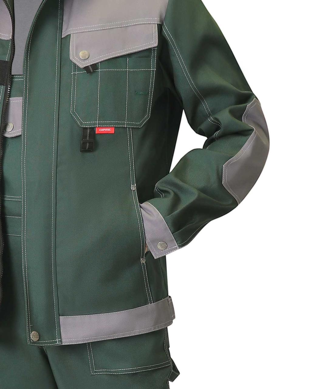 Костюм СИРИУС-ВЕСТ-ВОРК куртка, брюки зеленый со ср.серым - фото 4 - id-p226067292
