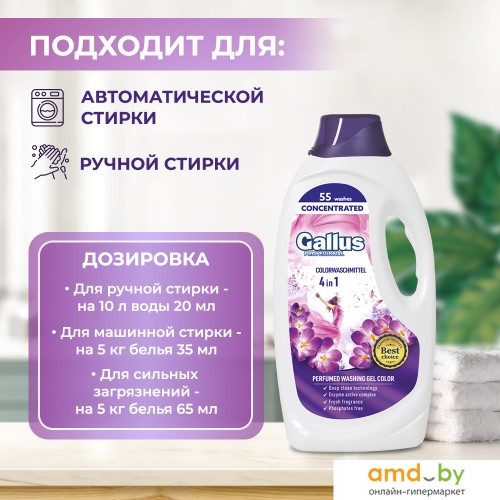 Гель для стирки Gallus Professional Для цветных тканей 4в1 (1.98л)