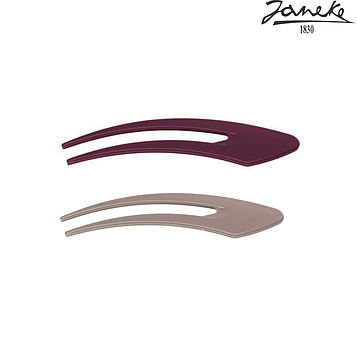 Заколка Janeke Hair clip 2 шт Сирень и Беж 145мм