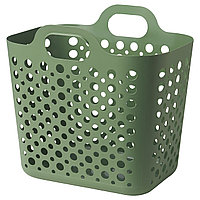 IKEA/ СЛИББ гибкая корзина для белья, 24 л, зеленый