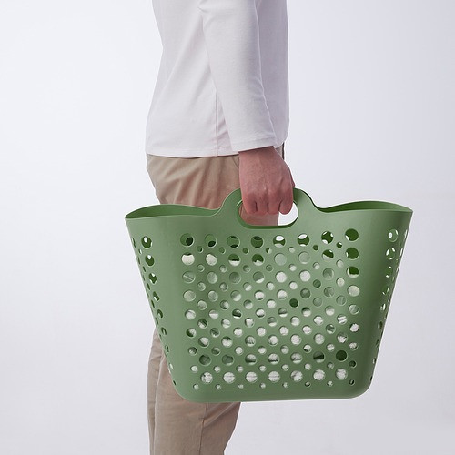 IKEA/ СЛИББ гибкая корзина для белья, 24 л, зеленый - фото 3 - id-p226067472