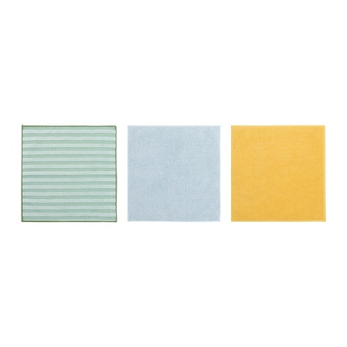 IKEA/ ПЕППРИГ салфетка из микрофибры, 28x28 см, зеленый синий/желтый