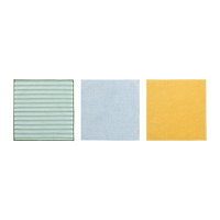 IKEA/ ПЕППРИГ салфетка из микрофибры, 28x28 см, зеленый синий/желтый