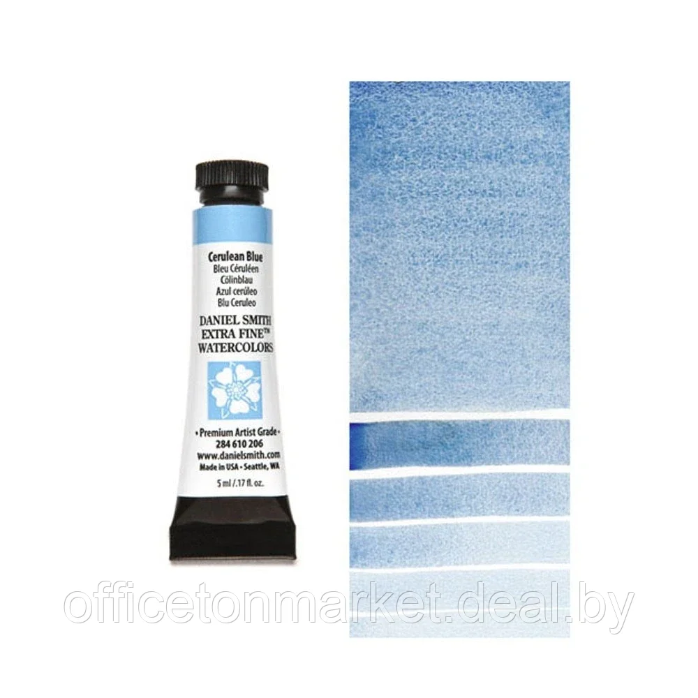 Краски акварельные "Daniel Smith", церулеум голубой, 5 мл, туба - фото 1 - id-p226068047