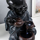 Фонтан настольный "Маленький Будда с чайником" 41х27х26 см, фото 5