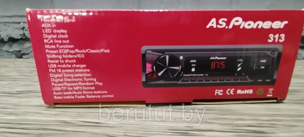 Магнитола в машину 1 din Bluetooth с пультом ДУ PIONEER 313 - фото 4 - id-p226071533