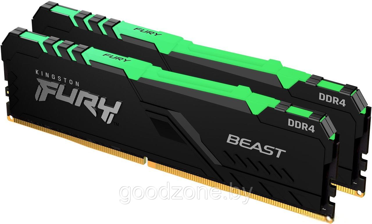 Оперативная память Kingston FURY Beast RGB 2x16ГБ DDR4 3600МГц KF436C18BB2AK2/32 - фото 1 - id-p226073051