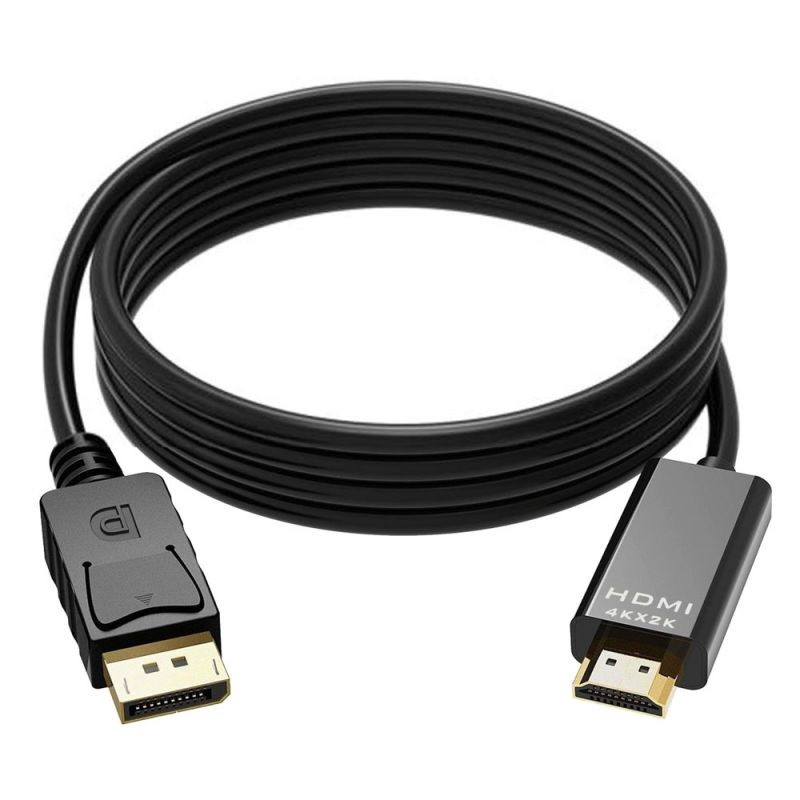 Кабель DisplayPort - HDMI, UltraHD 4K, папа-папа, 1,8 метра, черный 555150 - фото 1 - id-p225059062