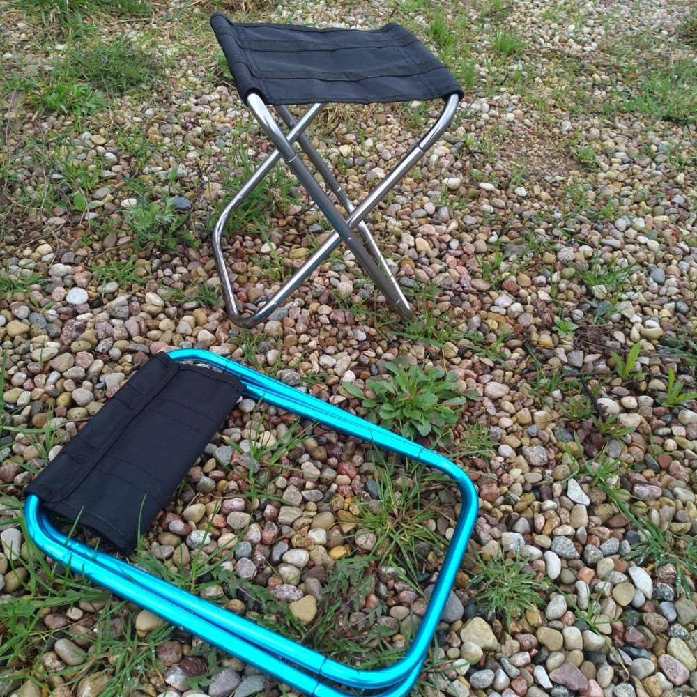 Табурет - стул складной туристический Camping chair для отдыха на природе, рыбалки Темное серебро - фото 3 - id-p226075094