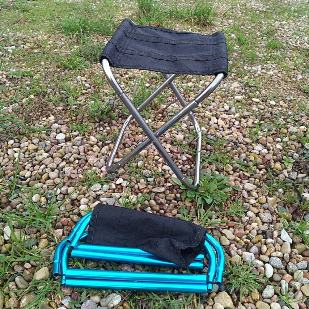 Табурет - стул складной туристический Camping chair для отдыха на природе, рыбалки Темное серебро - фото 5 - id-p226075094