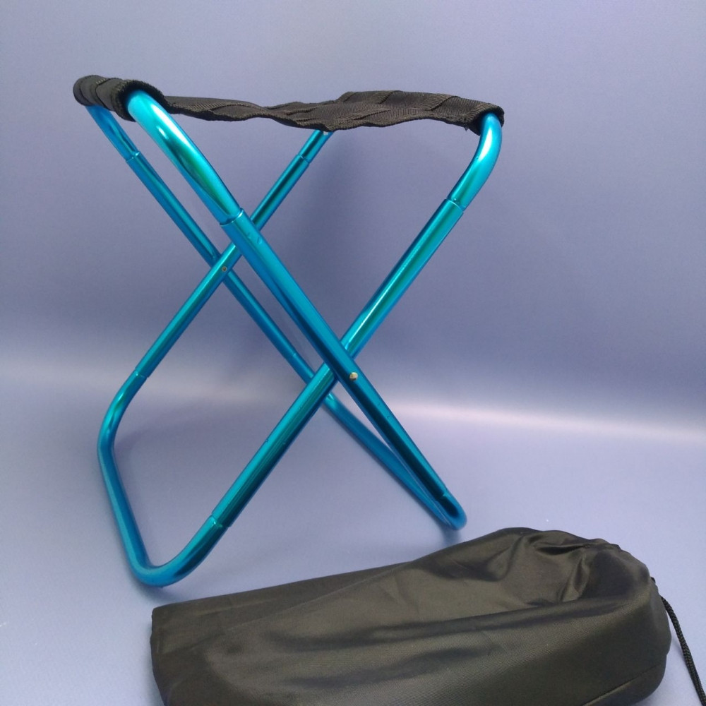 Табурет - стул складной туристический Camping chair для отдыха на природе, рыбалки Темное серебро - фото 10 - id-p226075094