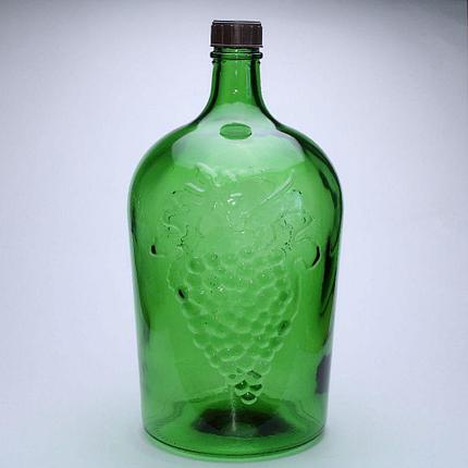 Стеклянная бутылка 3 л. (3000 мл.) винная (38) зеленая, фото 2