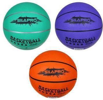 SILAPRO Мяч баскетбольный цветной 7 р-р, 24см, резина, 550г (+-10%) (128-015) - фото 1 - id-p226075510