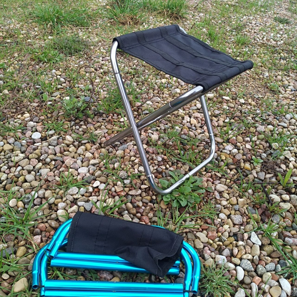 Табурет - стул складной туристический Camping chair для отдыха на природе, рыбалки Темное серебро - фото 6 - id-p226075911