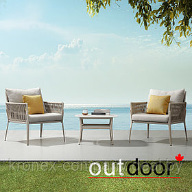 Комплект мебели кофейный OUTDOOR Тоскана (2 кресла, кофейный стол), латте