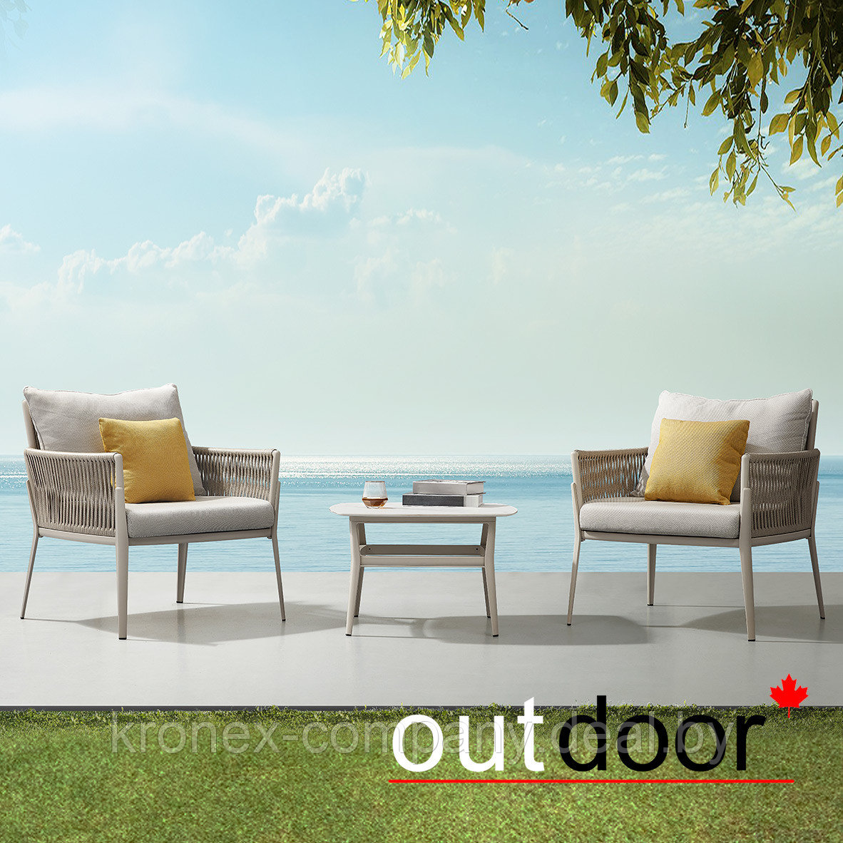 Комплект мебели кофейный OUTDOOR Тоскана (2 кресла, кофейный стол), латте - фото 1 - id-p226076992