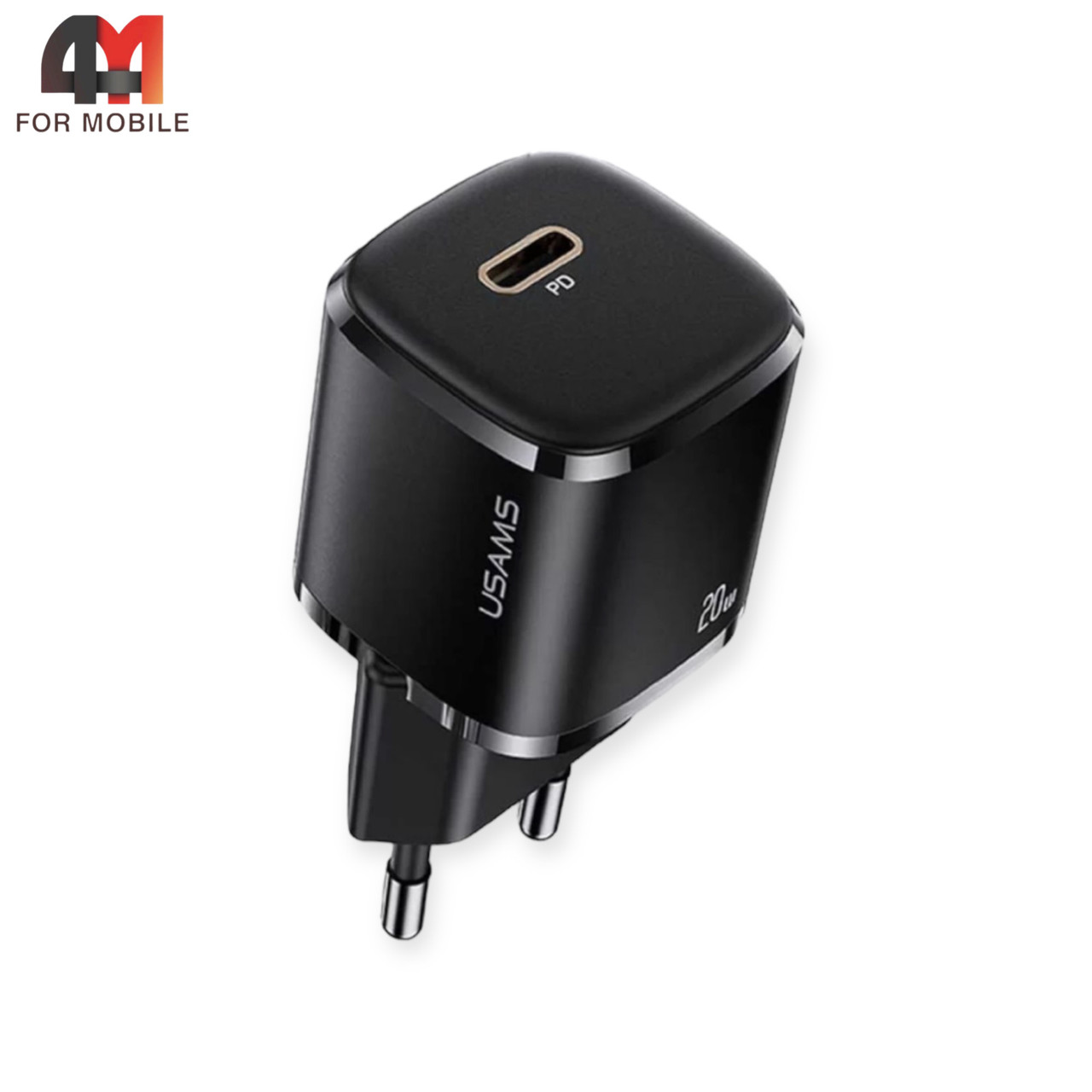 Сетевой адаптер Usams T36 mini , USB-C, 20W, черного цвета - фото 1 - id-p226077038