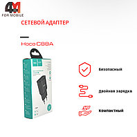 Сетевой адаптер Hoco C88A, 2 USB, 2.4A, черного цвета