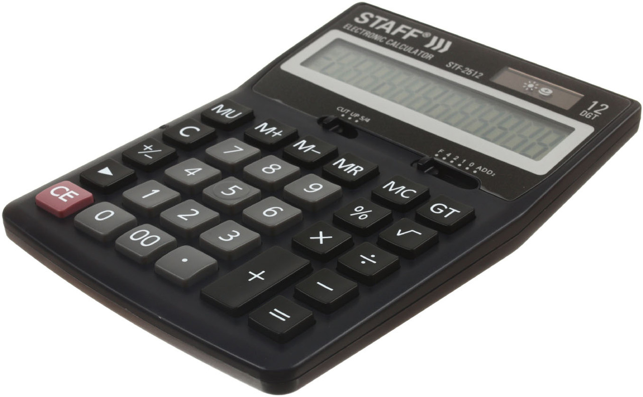 Калькулятор 12-разрядный Staff STF-2512 черный - фото 1 - id-p225958274