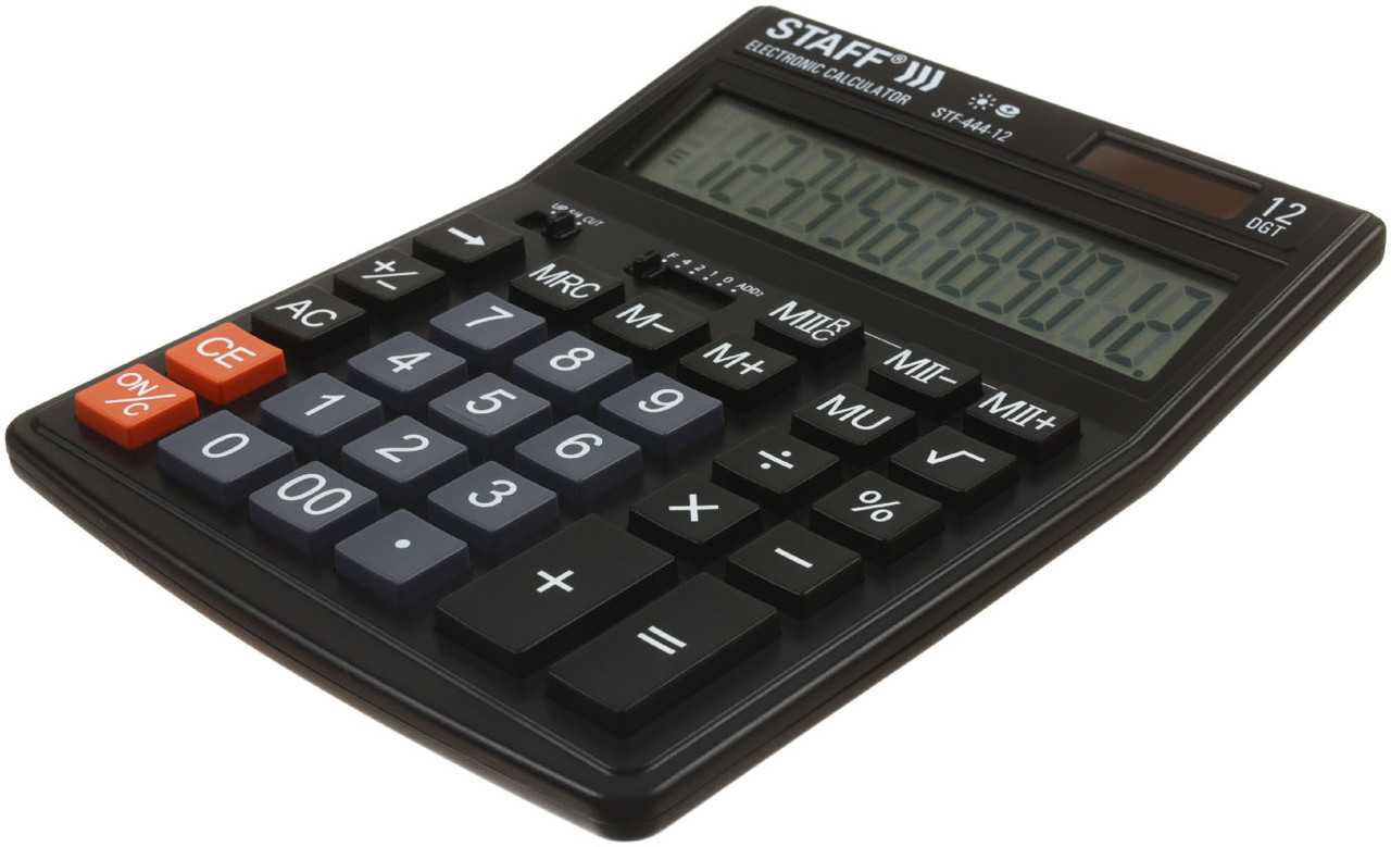 Калькулятор 12-разрядный Staff STF-444-12 черный