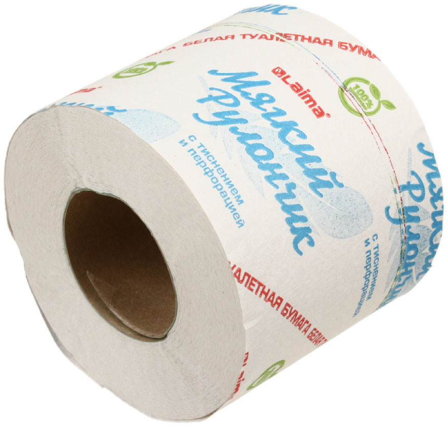 Бумага туалетная Laima «Мягкий рулончик» 1 рулон, ширина 85 мм, серая - фото 2 - id-p225960673