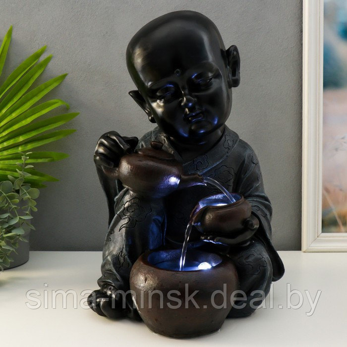 Фонтан настольный "Маленький Будда с чайником" 41х27х26 см - фото 7 - id-p226077633