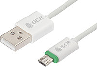 Greenconnect Кабель 3A 1.0m для Samsung USB 2.0, AM/microB 5pin, ABS, белый, зеленый ПВХ, 28/22 AWG, поддержка