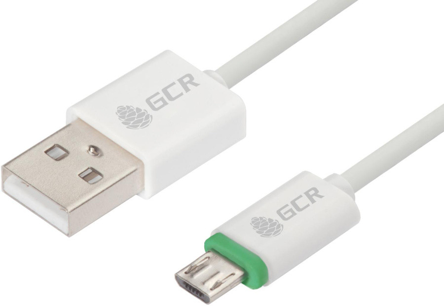 Greenconnect Кабель 3A 1.0m для Samsung USB 2.0, AM/microB 5pin, ABS, белый, зеленый ПВХ, 28/22 AWG, поддержка - фото 1 - id-p226077912