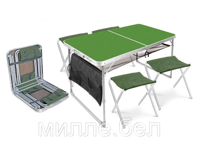 Набор складной стол влагостойкий и 4 стула, NIKA (Складной стол влагостойкий + 4 стула) - фото 1 - id-p226081218