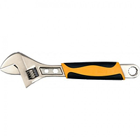 Ключ разводной с обрезиненой желто-черной ручкой 250мм, губки до 29мм. "Vorel" 54072