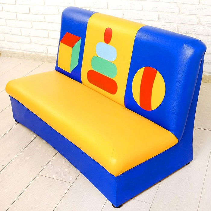 Комплект мягкой мебели «Мечта», цвет сине-жёлтый, с пирамидками - фото 2 - id-p226088046