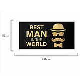 Конверт для денег "BEST MAN IN THE WORLD", Мужской стиль, 166х82 мм, фольга, фото 2