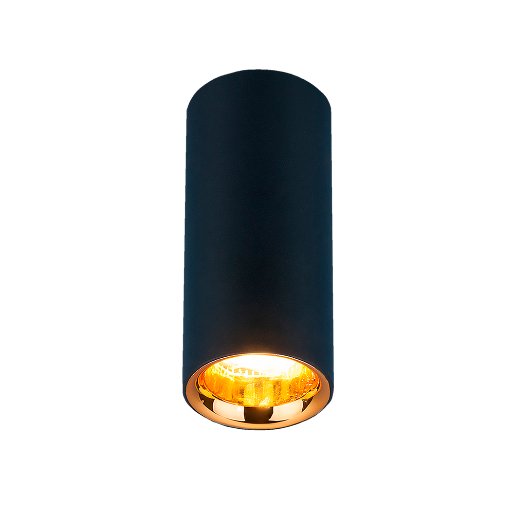 Накладной потолочный светодиодный светильник DLR030 12W 4200K черный матовый/золото - фото 1 - id-p226089232