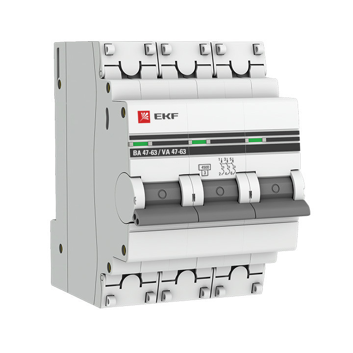 Автоматический выключатель ВА 47-63, 3Р 40А (C) 4,5кА EKF PROxima - фото 1 - id-p226088410