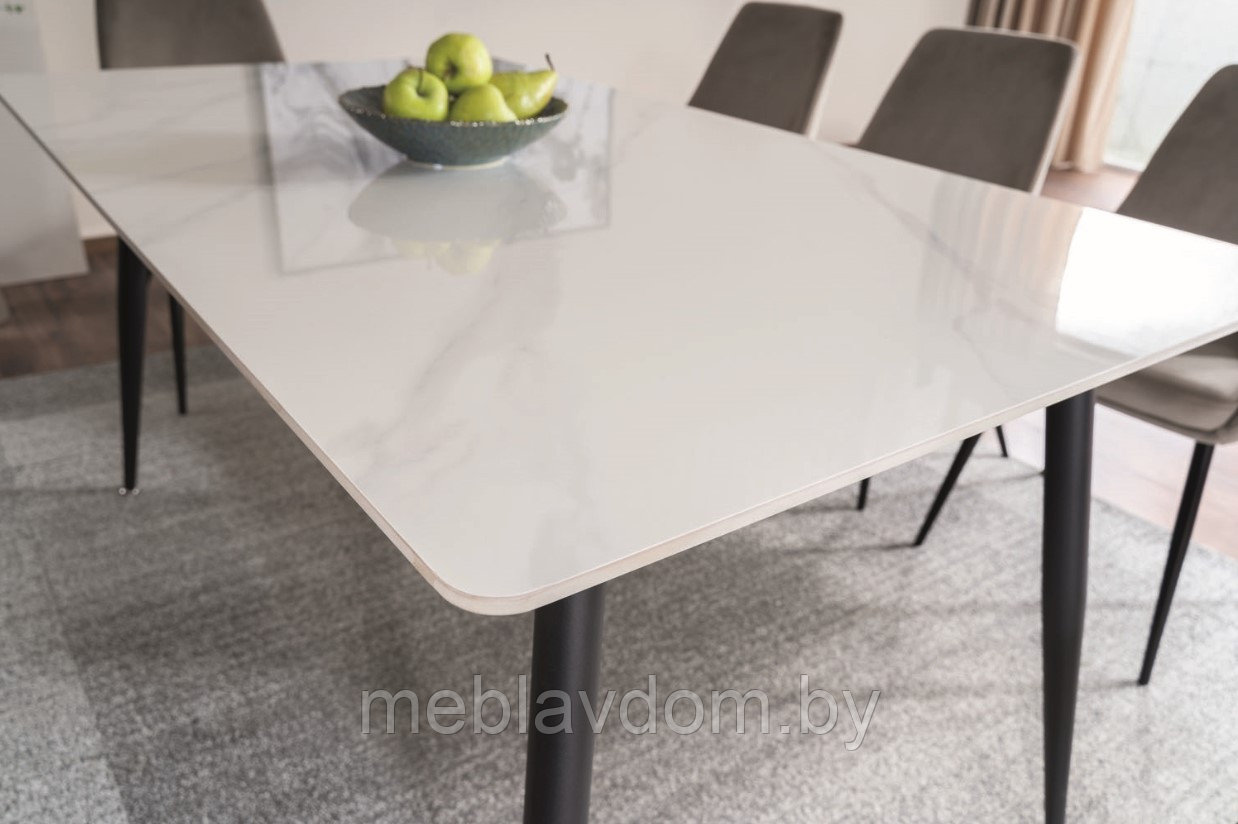 Стол обеденный SIGNAL RION белый/черный, 160/90 (Керамика) - фото 4 - id-p178805315