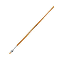 Кисть щетина плоская №4 (8мм) длинная ручка "Сонет"