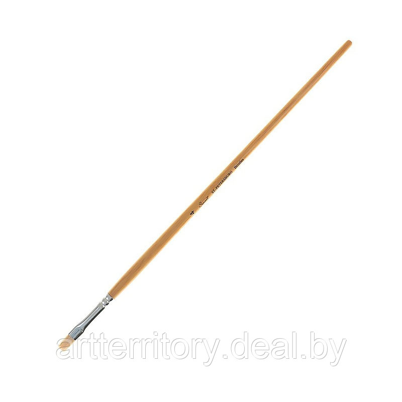 Кисть щетина плоская №4 (8мм) длинная ручка "Сонет" - фото 1 - id-p226081913