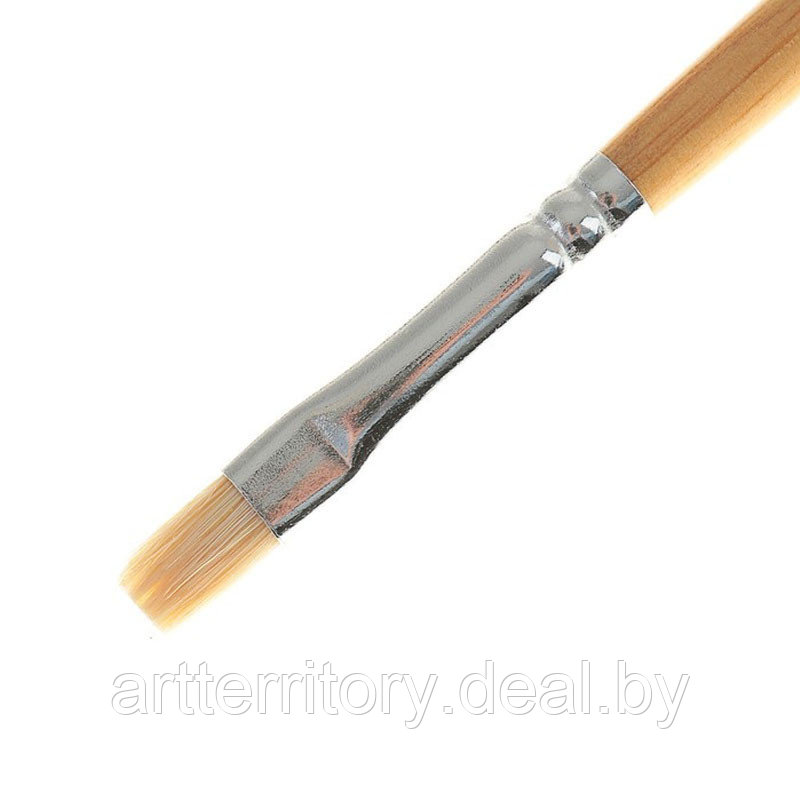 Кисть щетина плоская №4 (8мм) длинная ручка "Сонет" - фото 2 - id-p226081913
