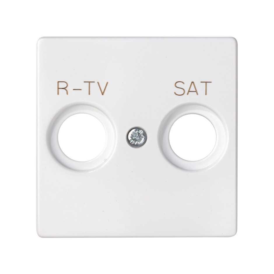 82097-30 Накладка для розетки R-TV+SAT с пиктограммой "R-TV SAT" белого цвета - фото 1 - id-p226092638