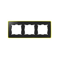 8201630-262 Рамка на 3 поста цвета графит с металлическим основанием неонового желтого цвета Detail