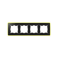 8201640-262 Рамка на 4 поста цвета графит с металлическим основанием неонового желтого цвета Detail